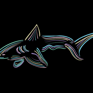 Tiger Shark • Neon Sea Creatures Series • Fine Art Print
